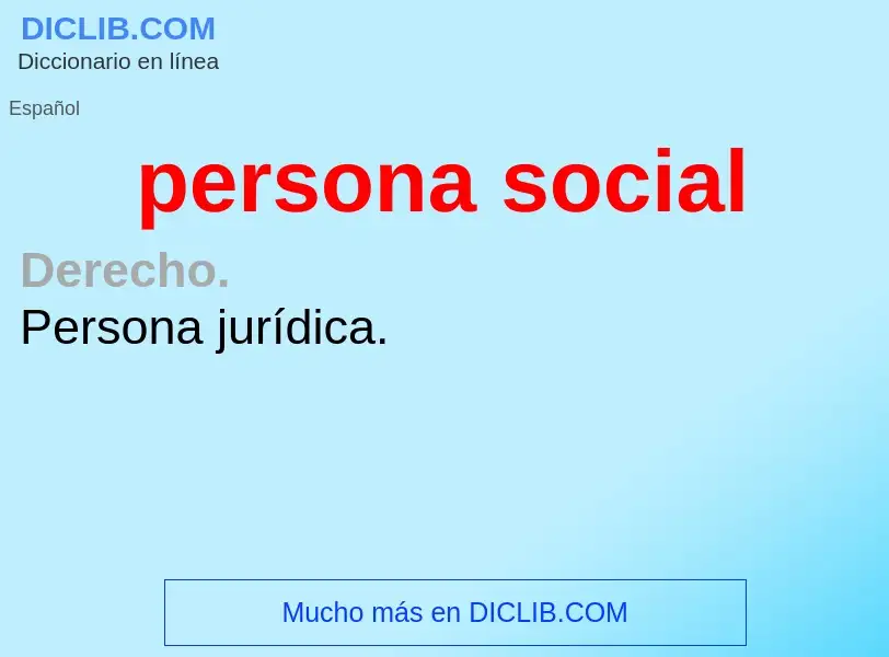 What is persona social - definition