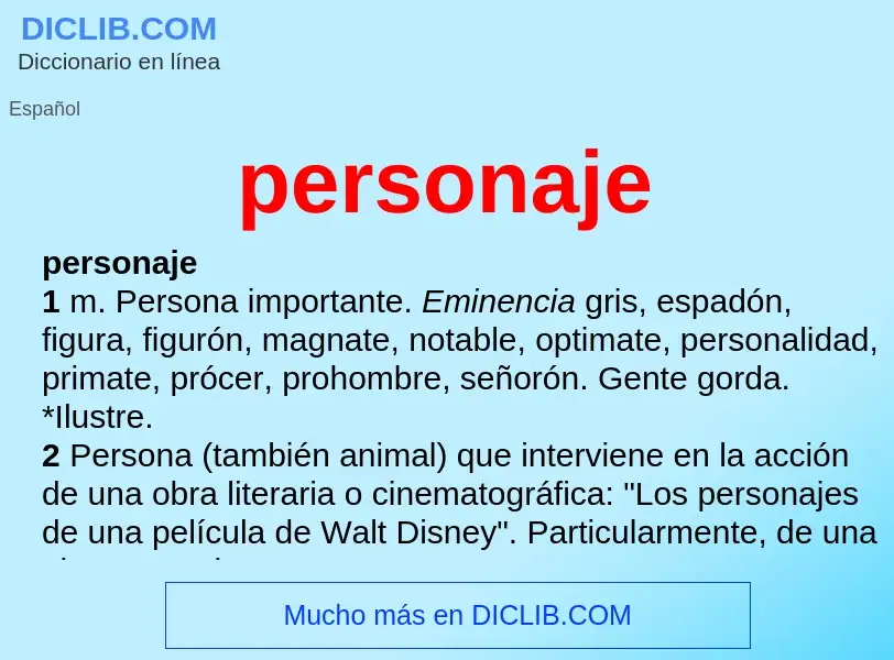 Che cos'è personaje - definizione