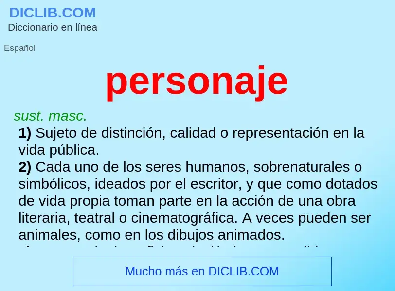 ¿Qué es personaje? - significado y definición