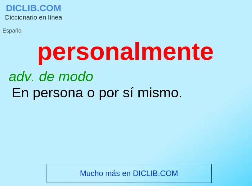 Wat is personalmente - definition