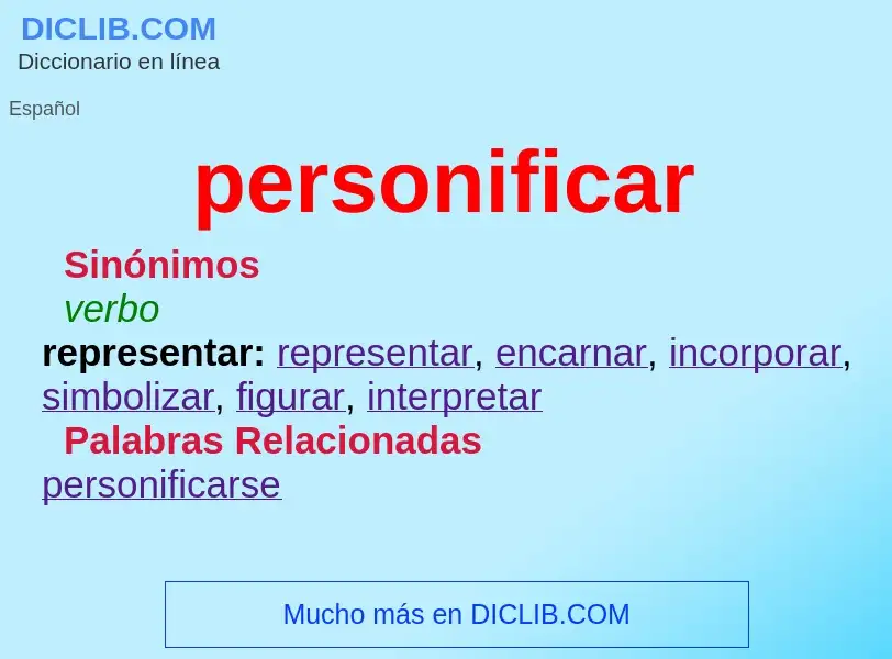 What is personificar - definition