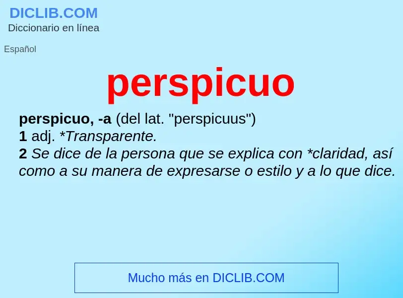 What is perspicuo - meaning and definition