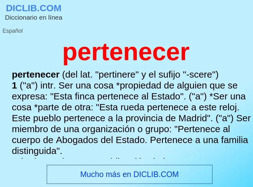 What is pertenecer - definition