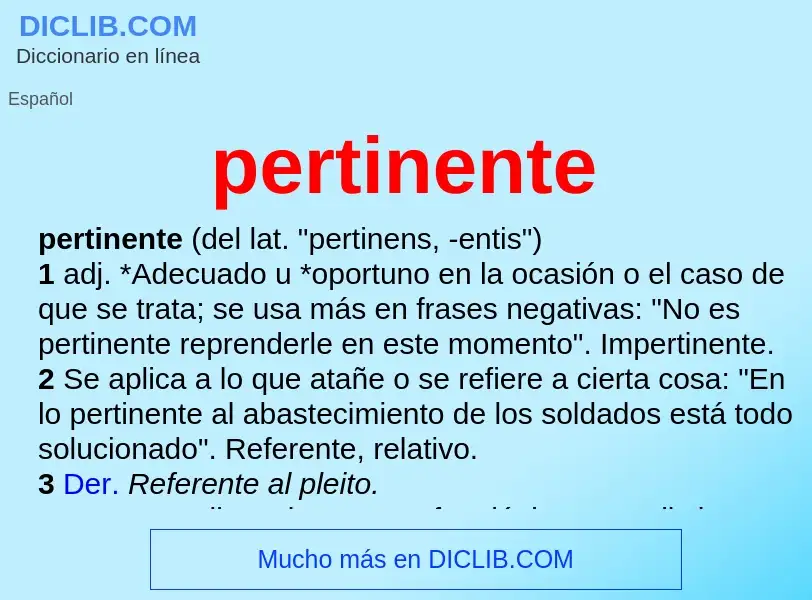 What is pertinente - definition