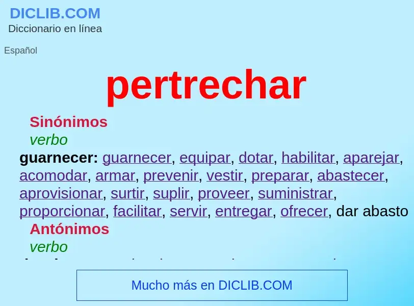 ¿Qué es pertrechar? - significado y definición