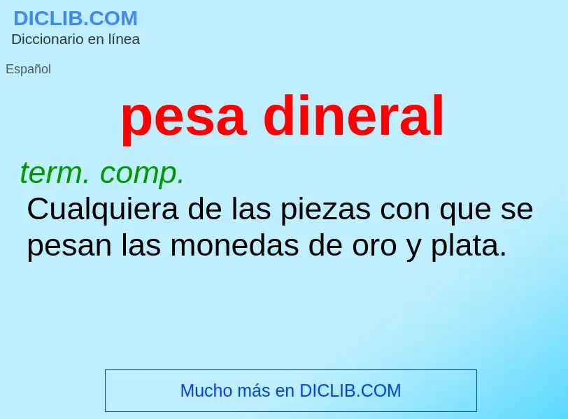 ¿Qué es pesa dineral? - significado y definición