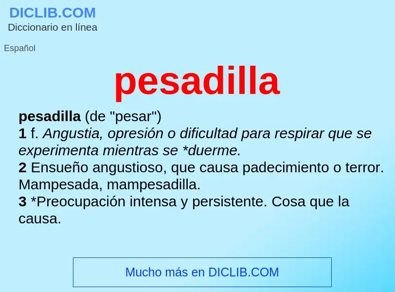 ¿Qué es pesadilla? - significado y definición