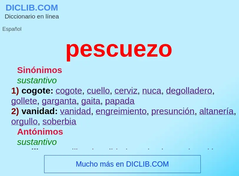 ¿Qué es pescuezo? - significado y definición