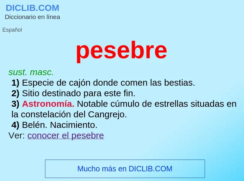 What is pesebre - definition