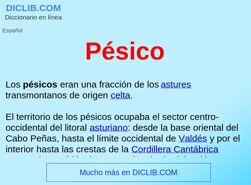 ¿Qué es Pésico ? - significado y definición