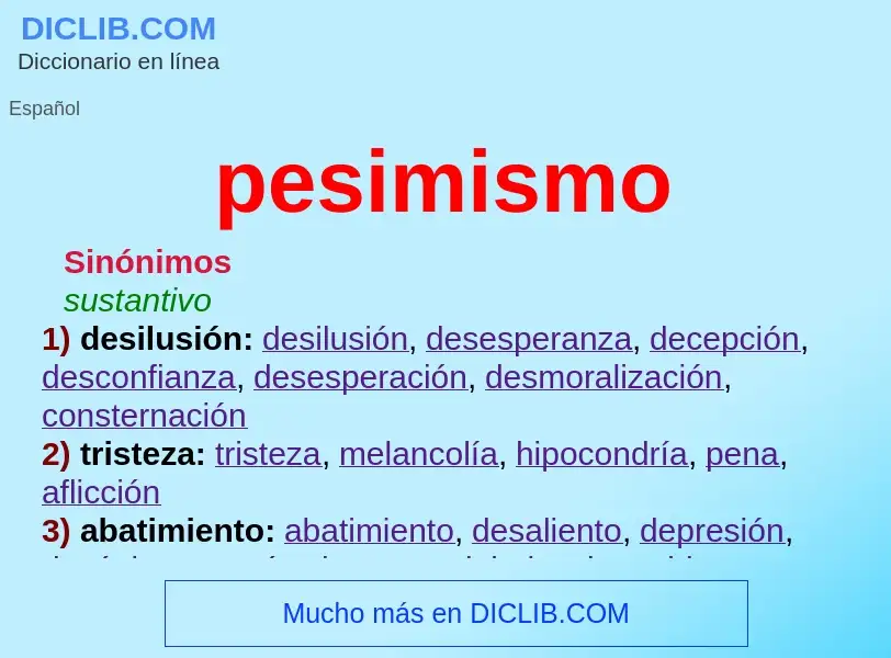 Wat is pesimismo - definition