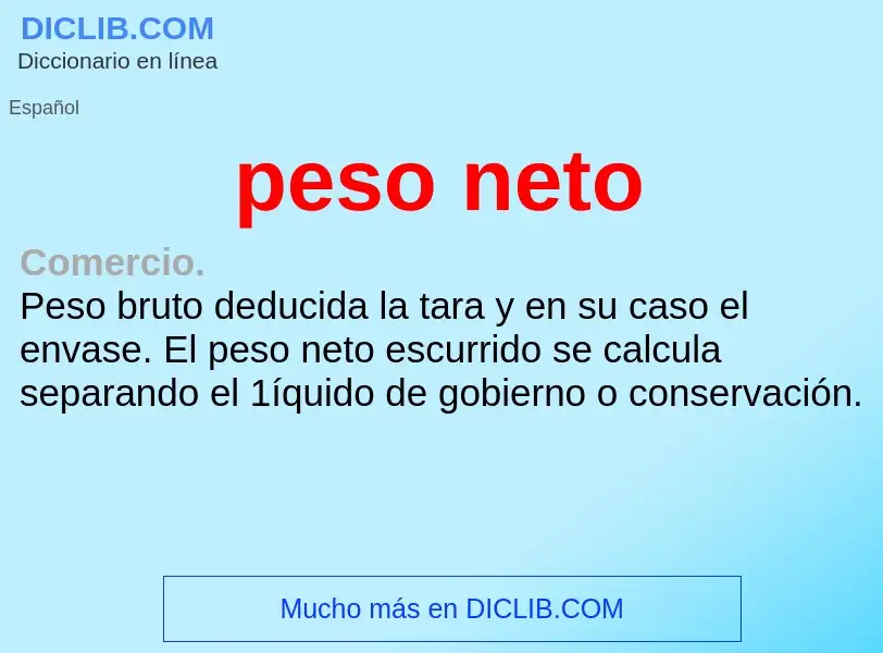 O que é peso neto - definição, significado, conceito