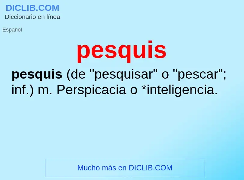 ¿Qué es pesquis? - significado y definición