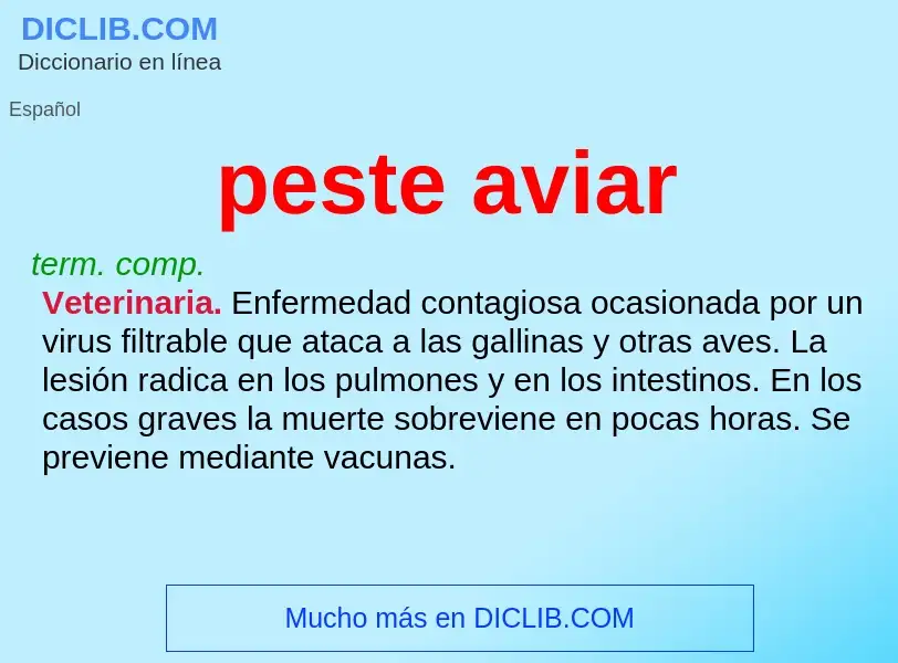 O que é peste aviar - definição, significado, conceito