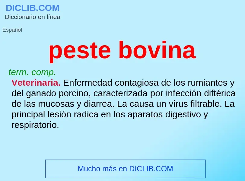 What is peste bovina - definition