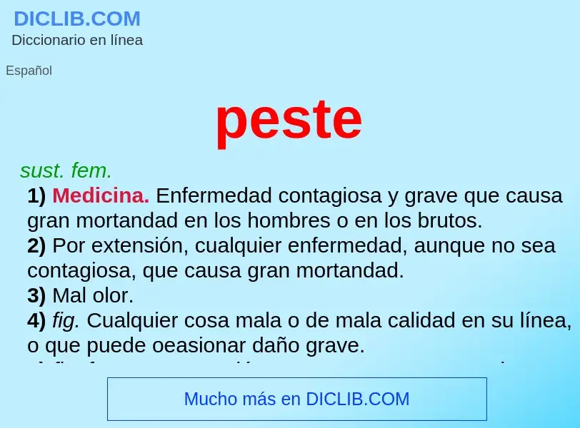 ¿Qué es peste? - significado y definición