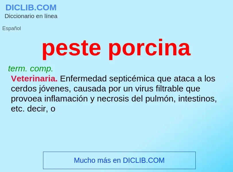 What is peste porcina - definition