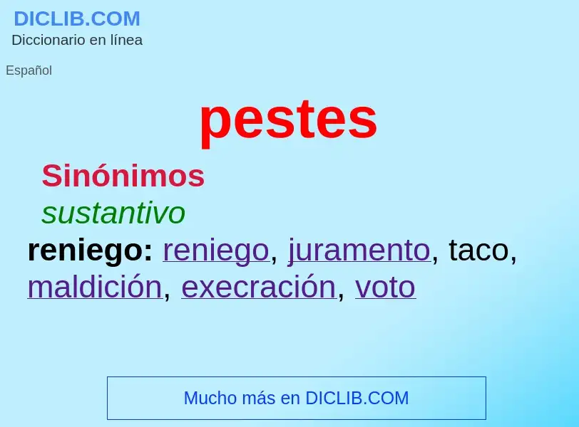 ¿Qué es pestes? - significado y definición