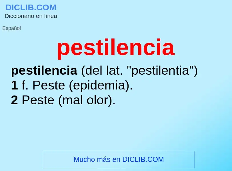 Wat is pestilencia - definition