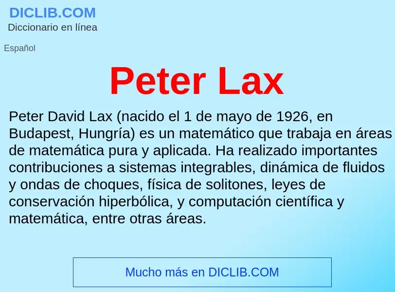 What is Peter Lax - definition