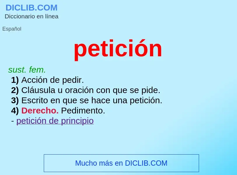 What is petición - meaning and definition