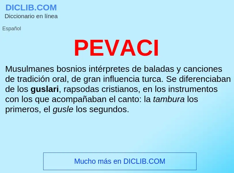 What is PEVACI - definition