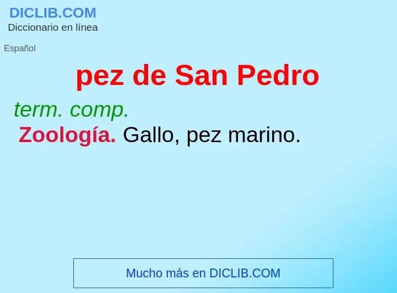 O que é pez de San Pedro - definição, significado, conceito