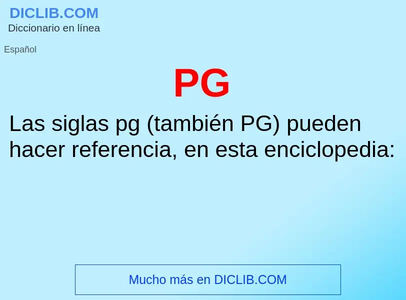 O que é PG - definição, significado, conceito