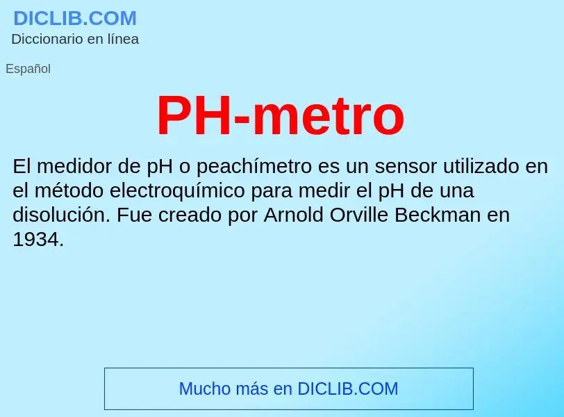 Che cos'è PH-metro - definizione