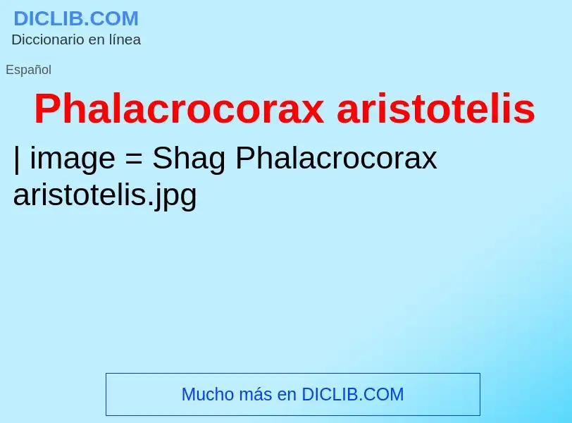 Что такое Phalacrocorax aristotelis - определение