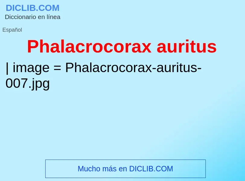 Что такое Phalacrocorax auritus - определение