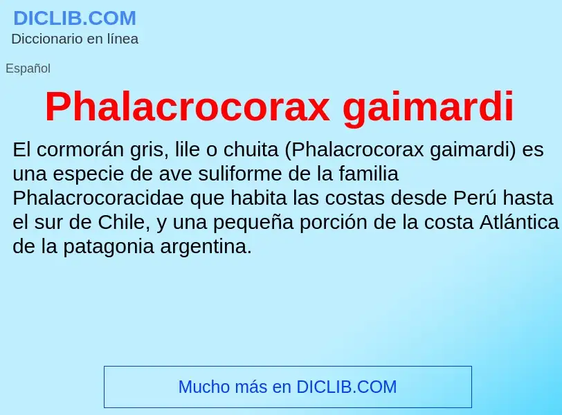 Che cos'è Phalacrocorax gaimardi - definizione