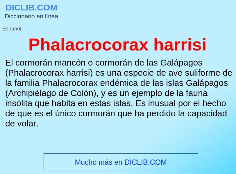 Wat is Phalacrocorax harrisi - definition