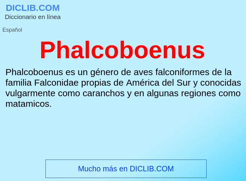 Was ist Phalcoboenus - Definition