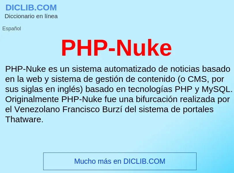 ¿Qué es PHP-Nuke? - significado y definición