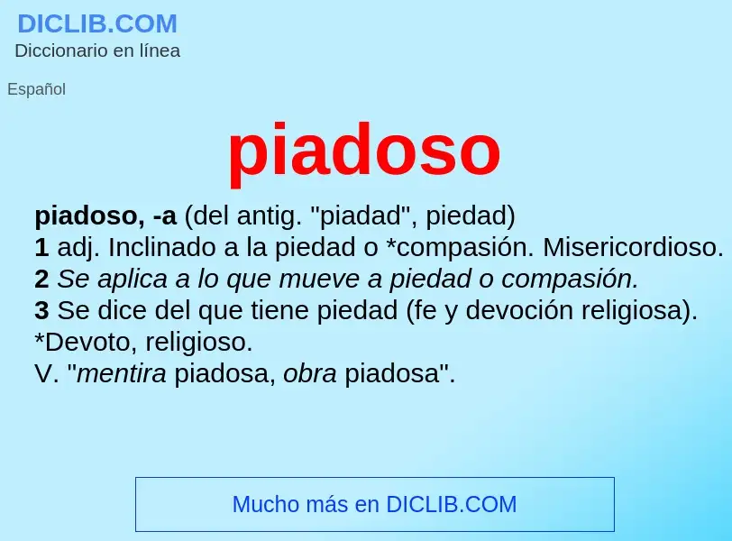 What is piadoso - definition