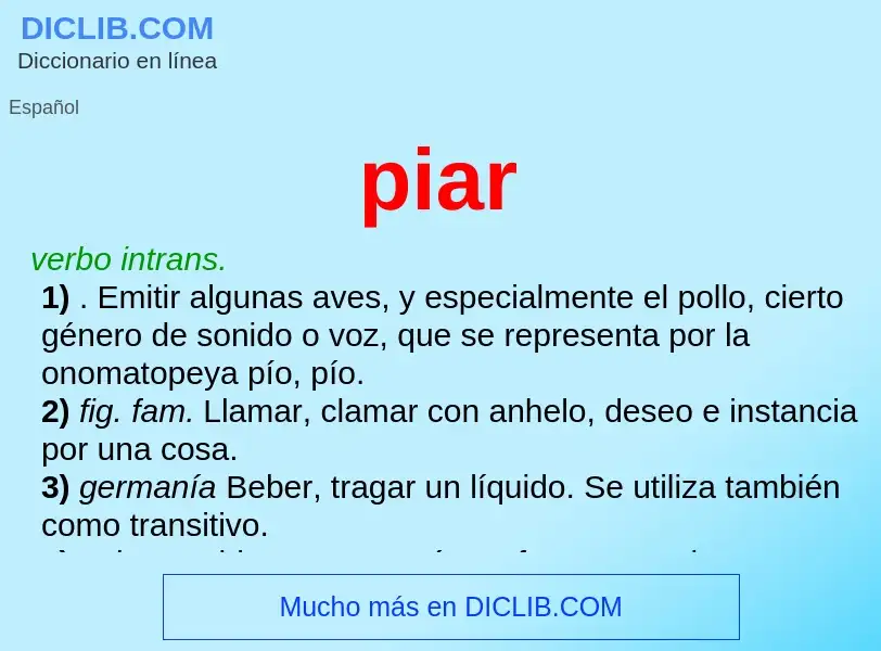 ¿Qué es piar? - significado y definición