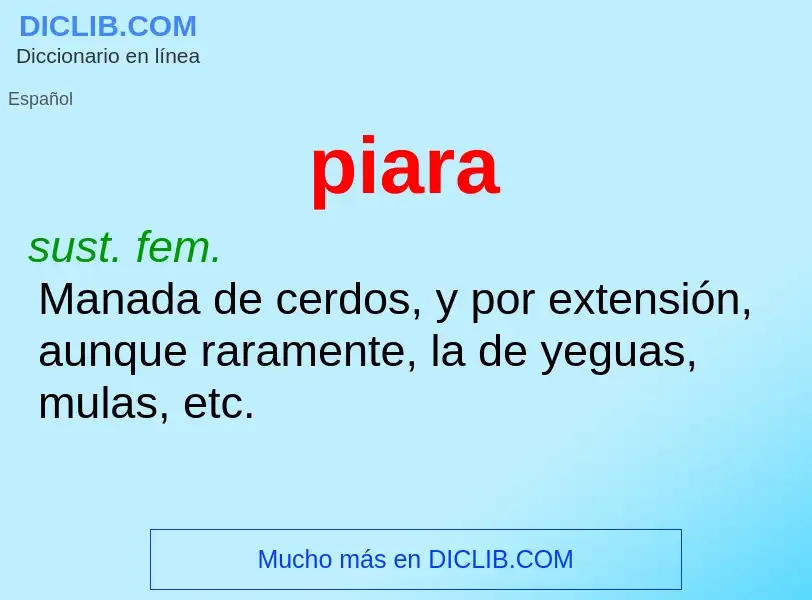 What is piara - definition