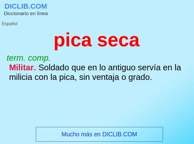 O que é pica seca - definição, significado, conceito