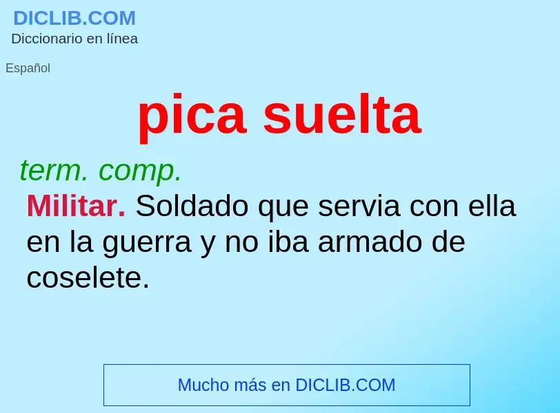 ¿Qué es pica suelta? - significado y definición