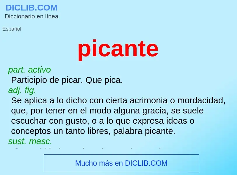 What is picante - meaning and definition