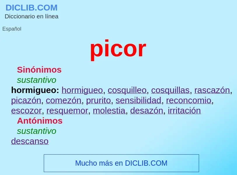 What is picor - meaning and definition