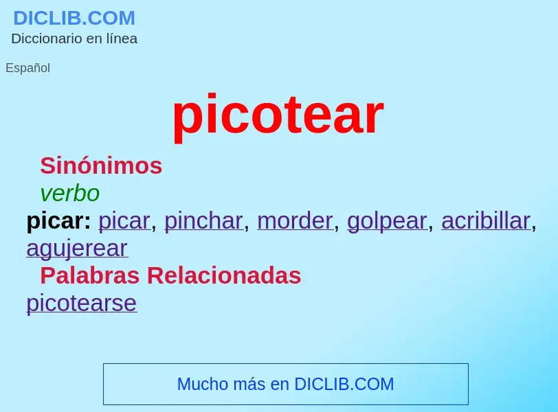 ¿Qué es picotear? - significado y definición