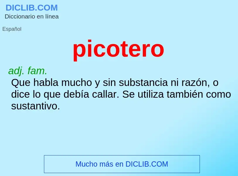 ¿Qué es picotero? - significado y definición