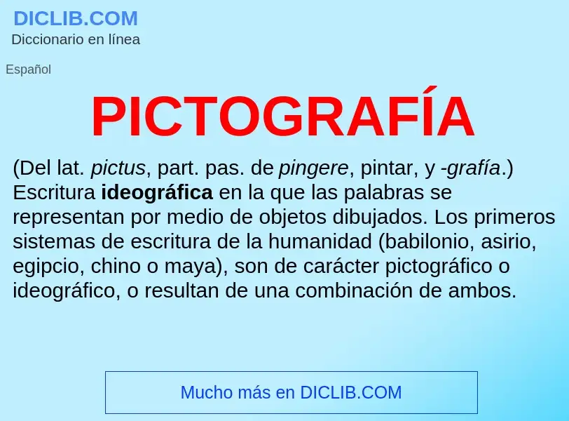 What is PICTOGRAFÍA - definition