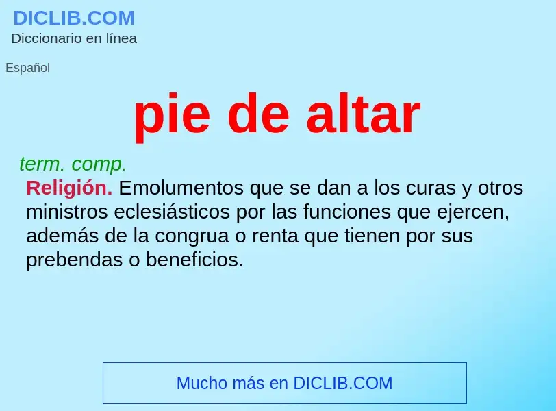 Wat is pie de altar - definition