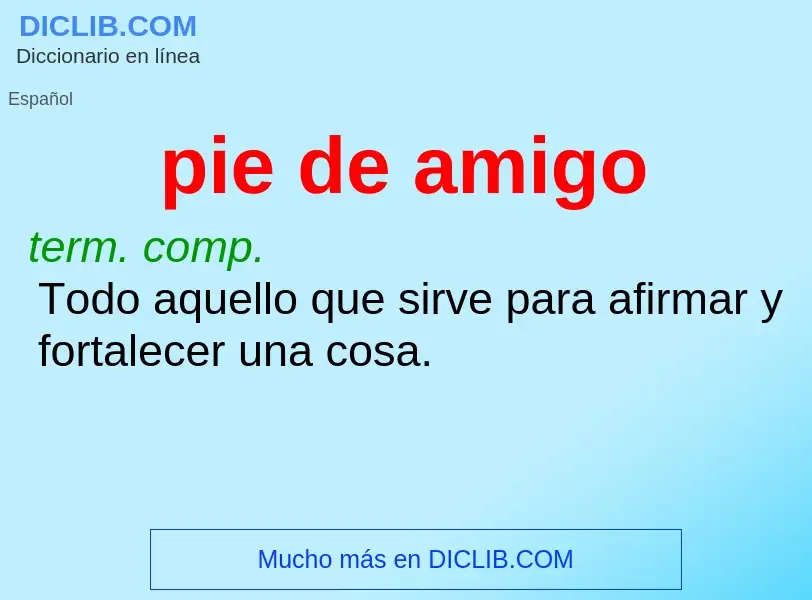 Wat is pie de amigo - definition