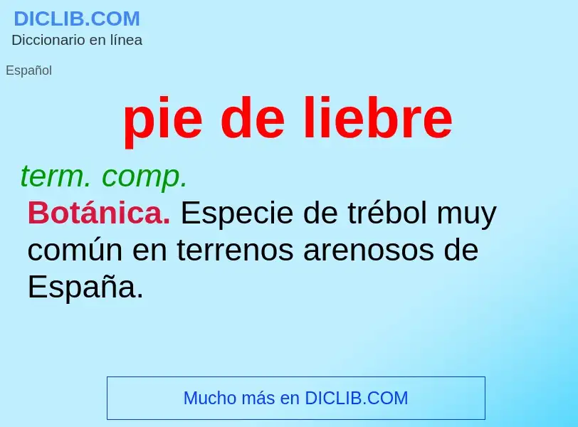 What is pie de liebre - meaning and definition