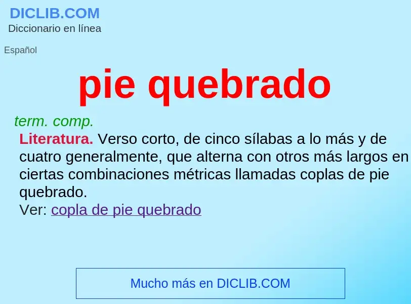 What is pie quebrado - definition