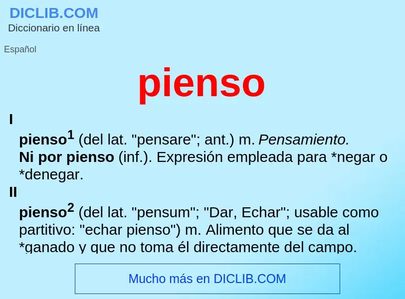 O que é pienso - definição, significado, conceito